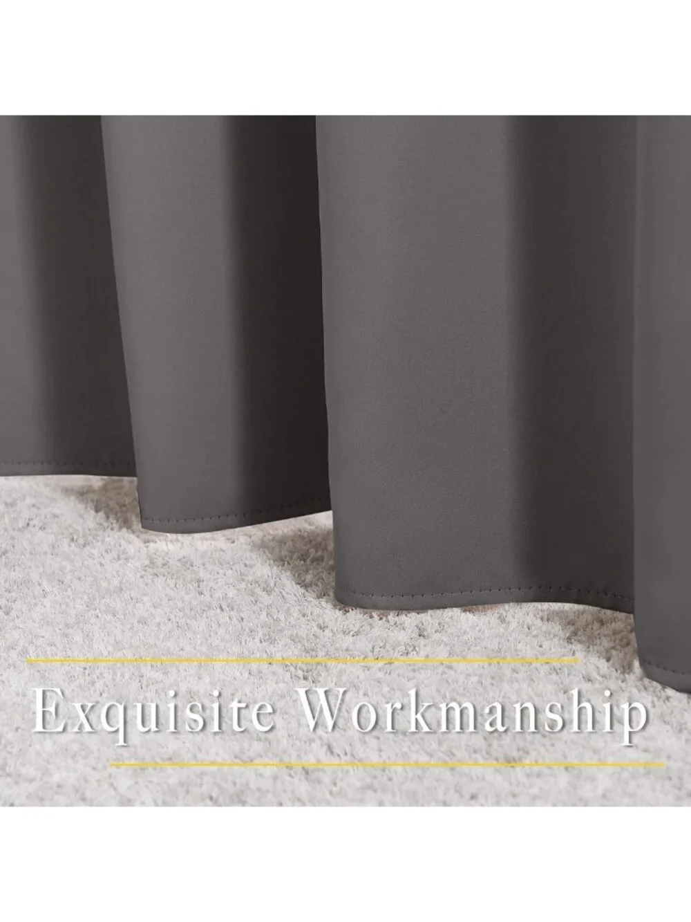 84-Inch Grey Blackout Curtains for Bedroom, 2 Panels, Energy Efficient & Stylish
